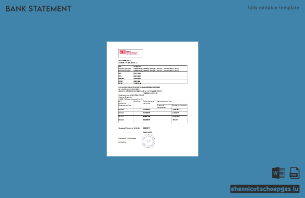 Beispiel eines Kontoauszugs der Russia Home Credit (Excel-Vorschau)